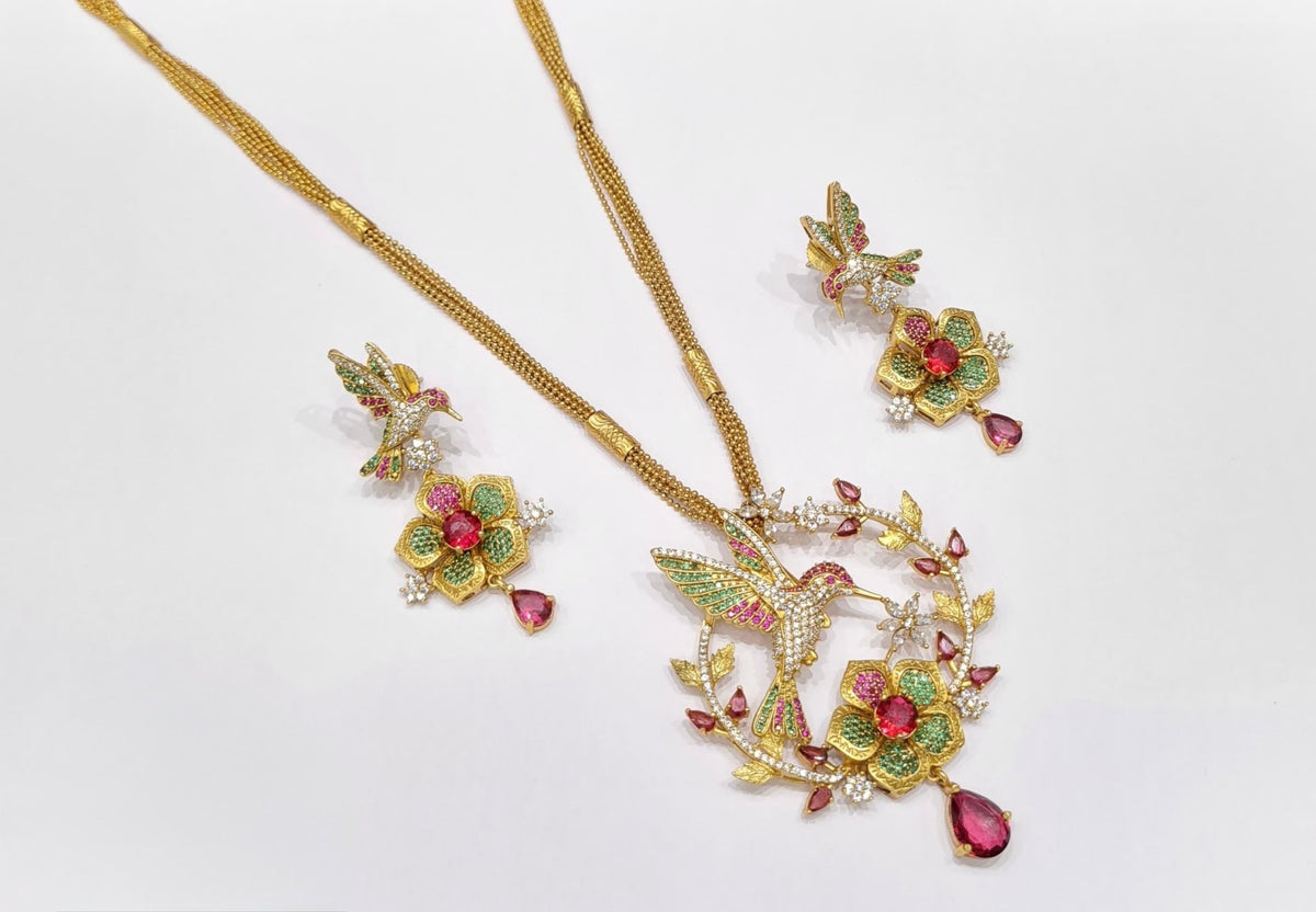 Golden Bloom Pendant 11001 - KRISHNA'S SWETA JEWELLERY