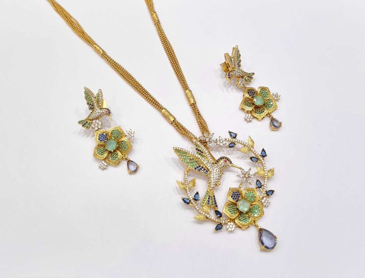 Golden Bloom Pendant 11001 - KRISHNA'S SWETA JEWELLERY