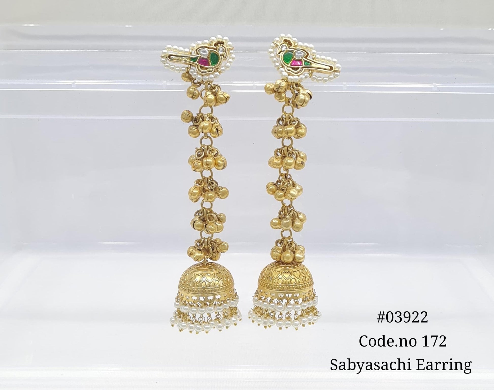 Golden Earrings 03922 - KRISHNA'S SWETA JEWELLERY