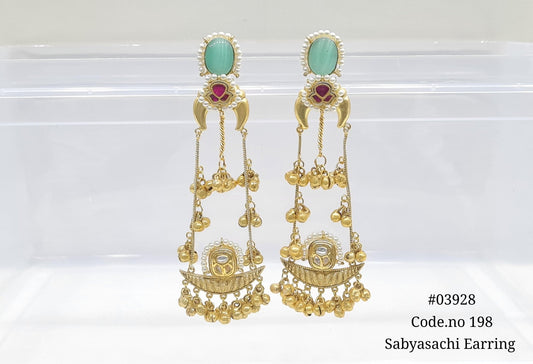 Golden Earrings 03928 - KRISHNA'S SWETA JEWELLERY
