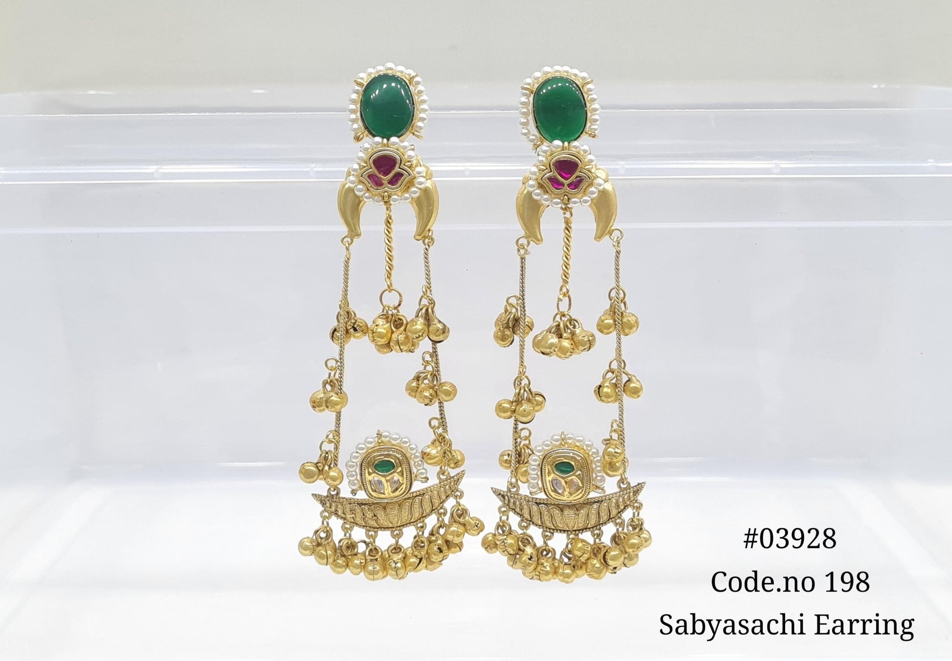 Golden Earrings 03928 - KRISHNA'S SWETA JEWELLERY