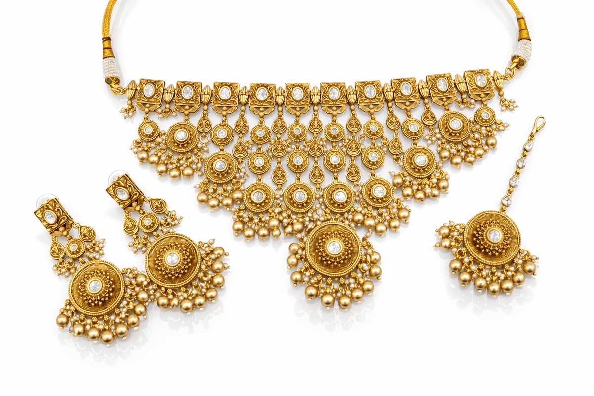 Heritage Bride Necklace 09632 - KRISHNA'S SWETA JEWELLERY