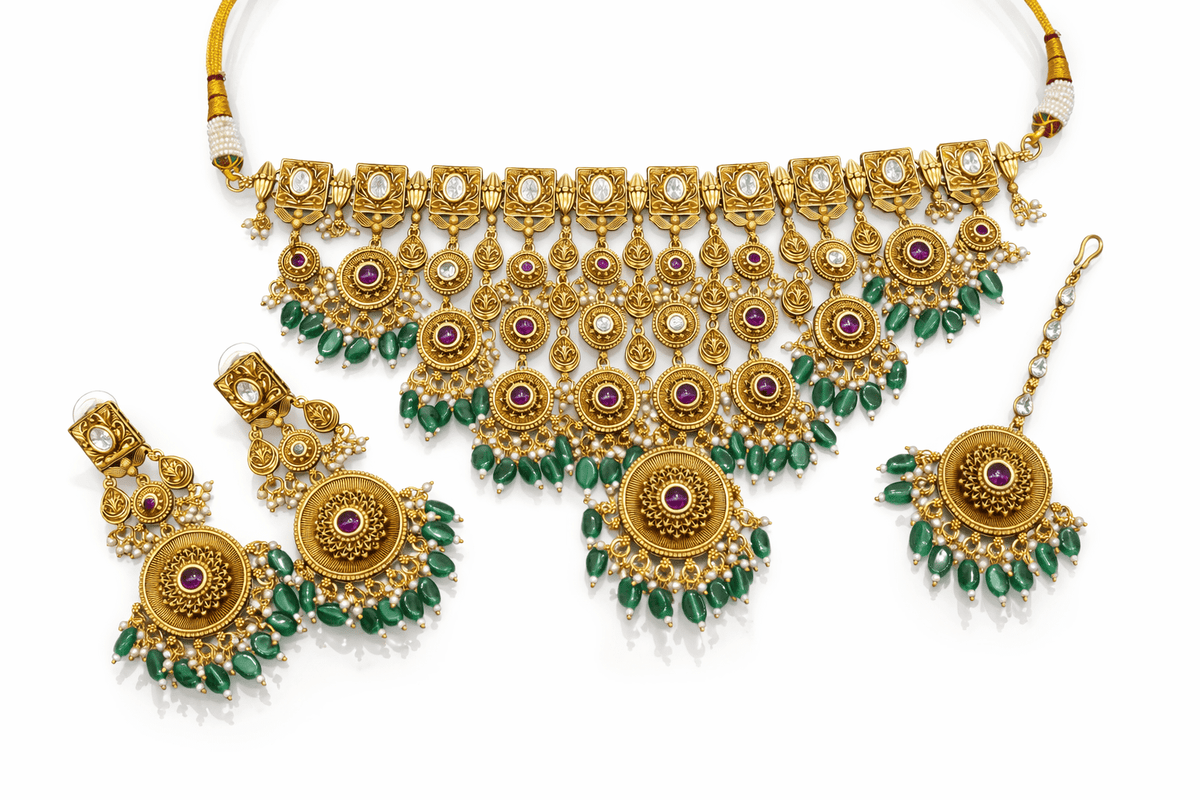 Heritage Bride Necklace 09632 - KRISHNA'S SWETA JEWELLERY