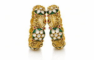 Heritage Kundan Bangles 11485 - KRISHNA'S SWETA JEWELLERY