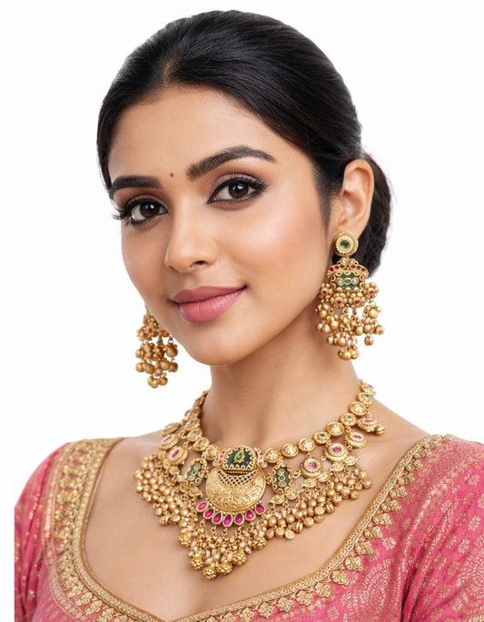 Heritage Necklace 07474 - KRISHNA'S SWETA JEWELLERY