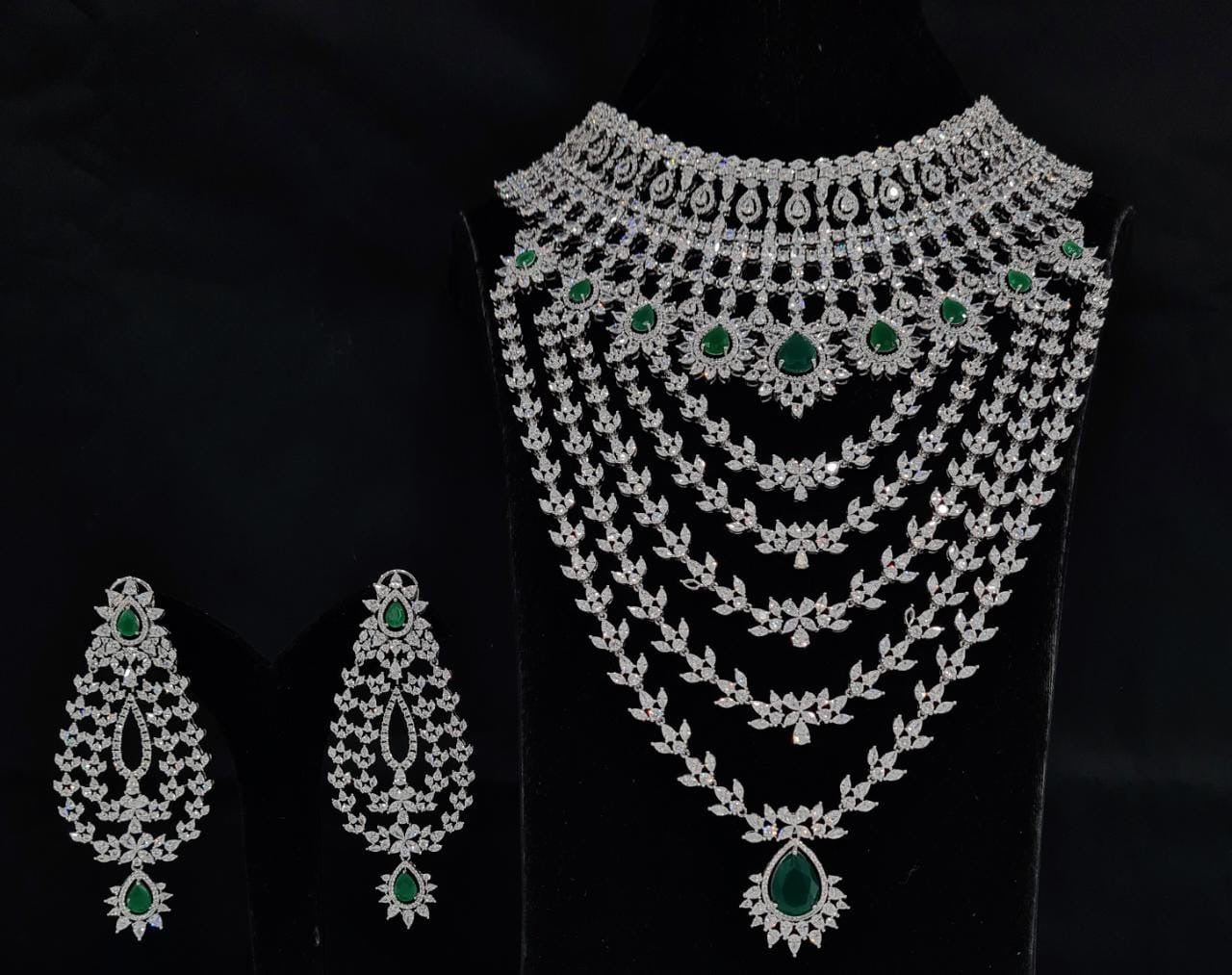 HZ American Diamond Bridal Set - KRISHNA'S SWETA JEWELLERY