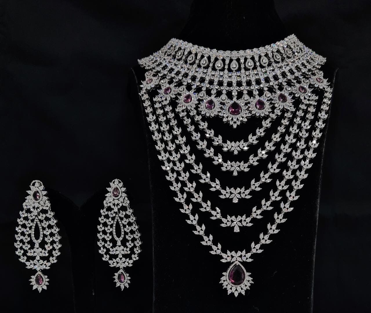 HZ American Diamond Bridal Set - KRISHNA'S SWETA JEWELLERY