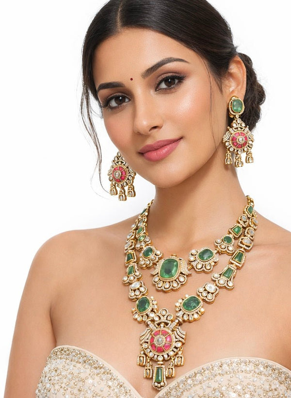 Jadau Kundan Necklace 08108 - KRISHNA'S SWETA JEWELLERY