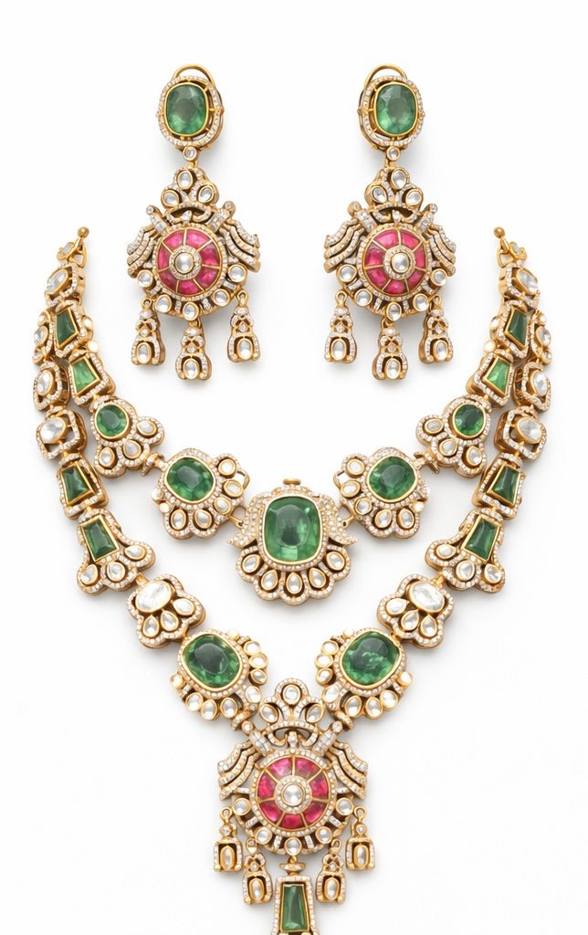 Jadau Kundan Necklace 08108 - KRISHNA'S SWETA JEWELLERY