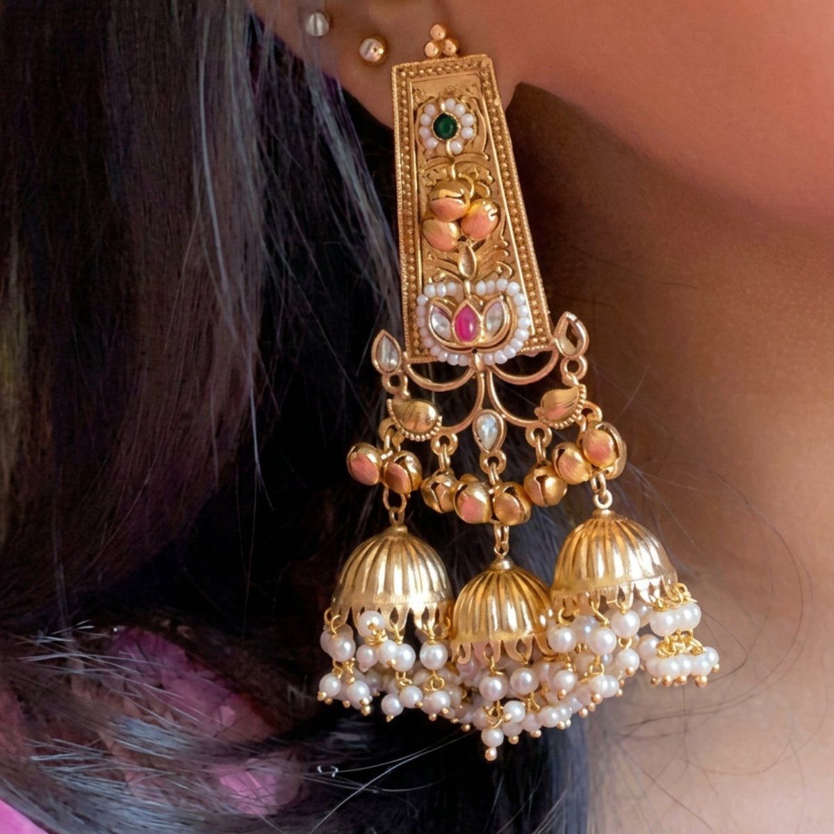 Kashmiri Earrings 05949 - Krishna's Sweta Jewellery