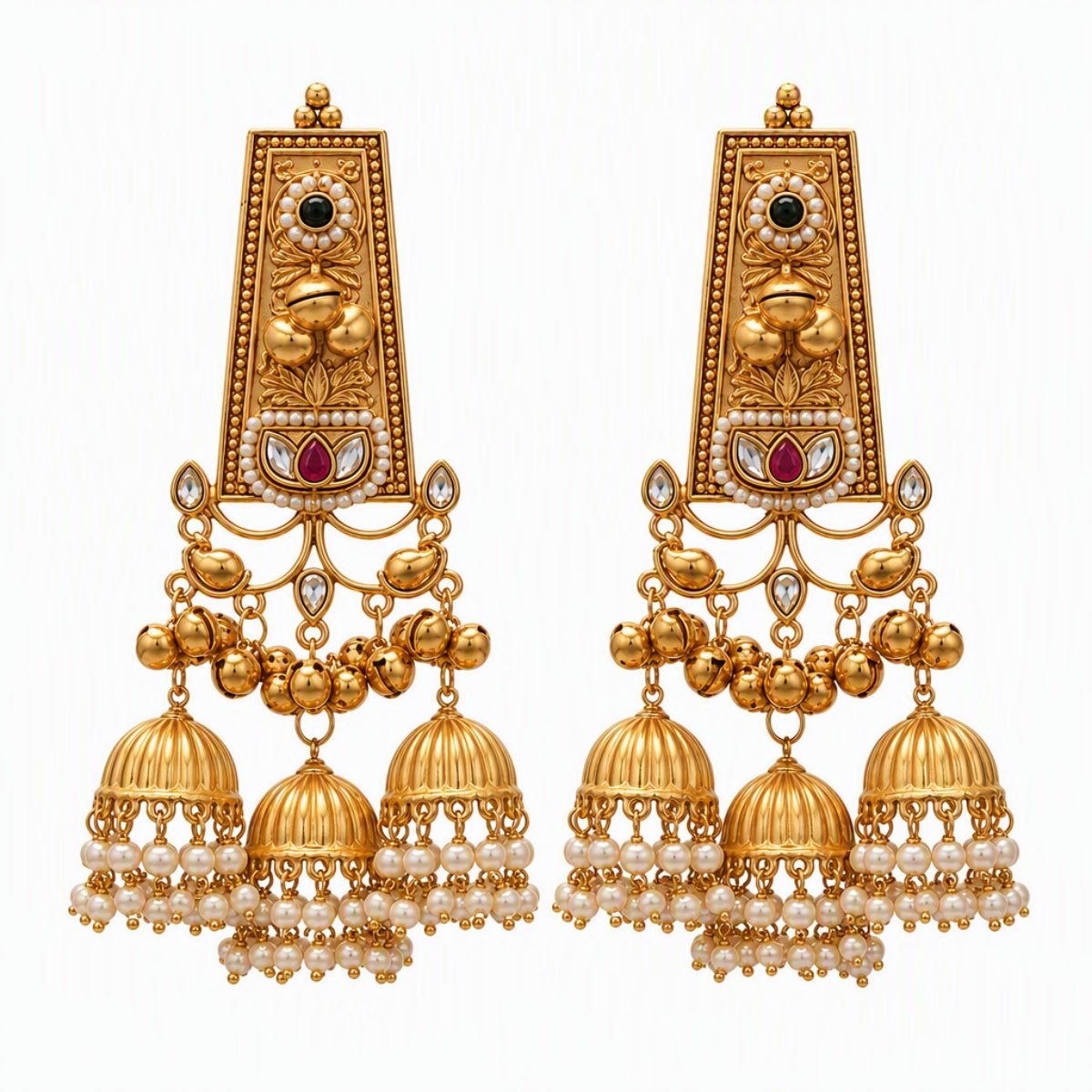 Kashmiri Earrings 05949 - Krishna's Sweta Jewellery