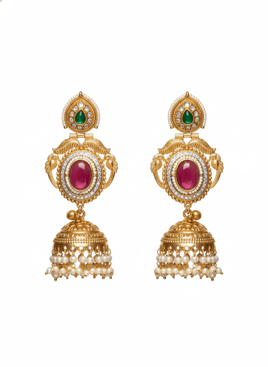 Kashmiri Earrings 06467 - Krishna's Sweta Jewellery