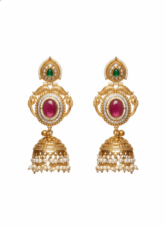 Kashmiri Earrings 06467 - KRISHNA'S SWETA JEWELLERY