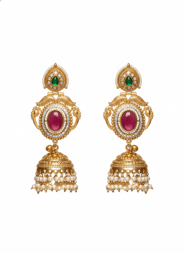 Kashmiri Earrings 06467 - KRISHNA'S SWETA JEWELLERY