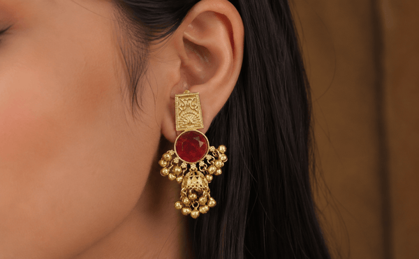 Kashmiri Earrings 08917 - KRISHNA'S SWETA JEWELLERY