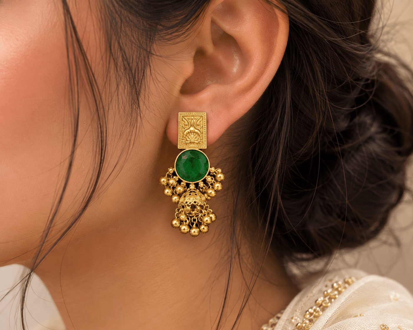 Kashmiri Earrings 08917 - Krishna's Sweta Jewellery