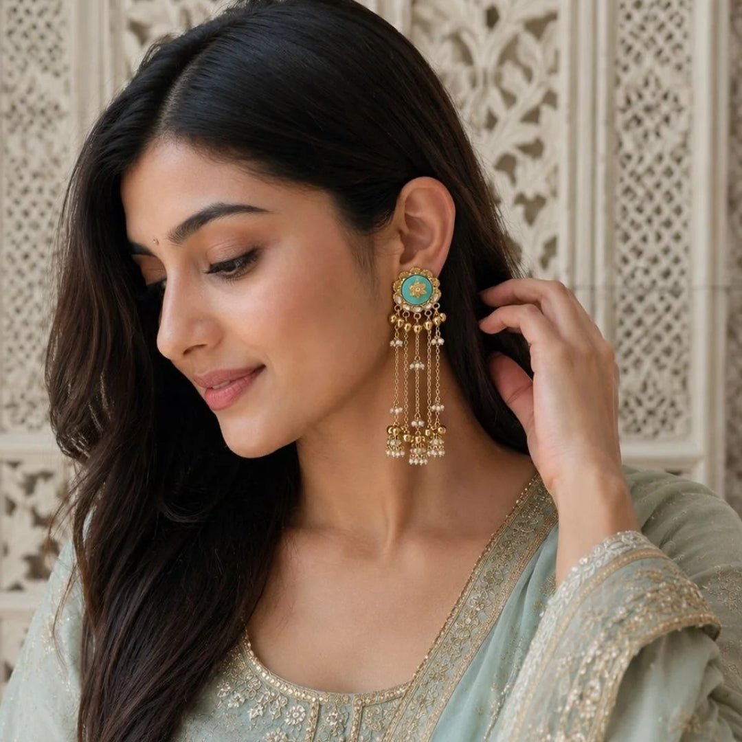 Kashmiri Earrings 09362 - Krishna's Sweta Jewellery