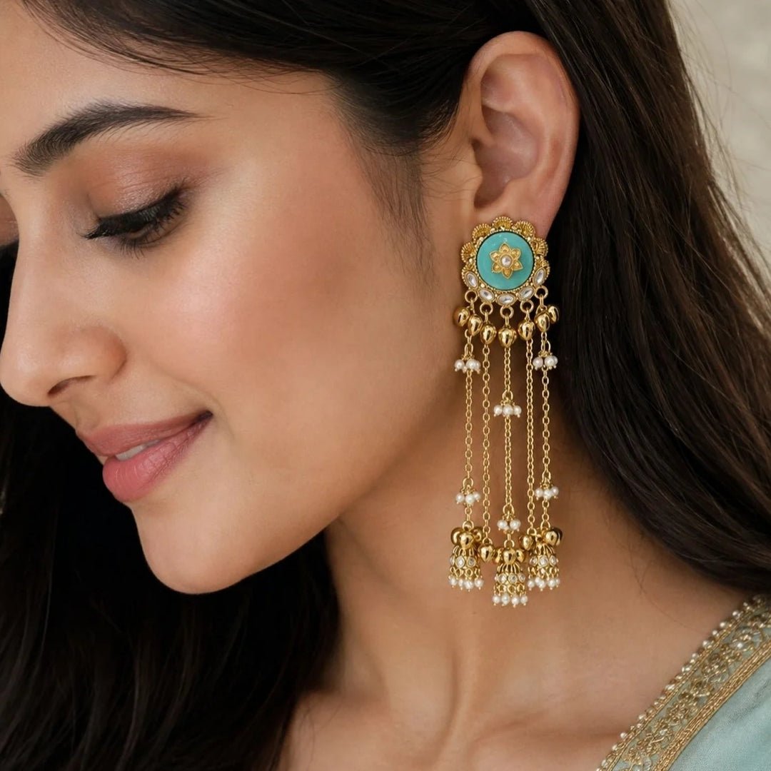 Kashmiri Earrings 09362 - Krishna's Sweta Jewellery