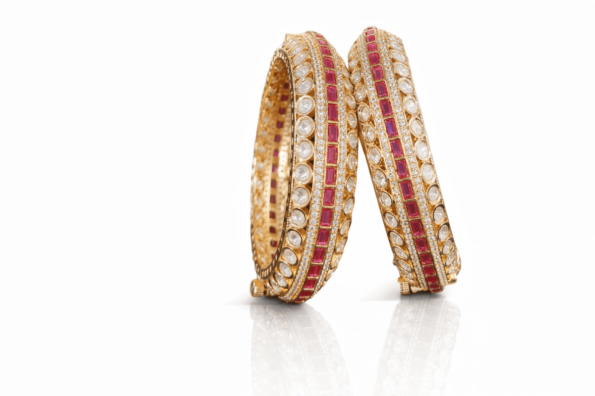 Kundan bangle 02531 - KRISHNA'S SWETA JEWELLERY