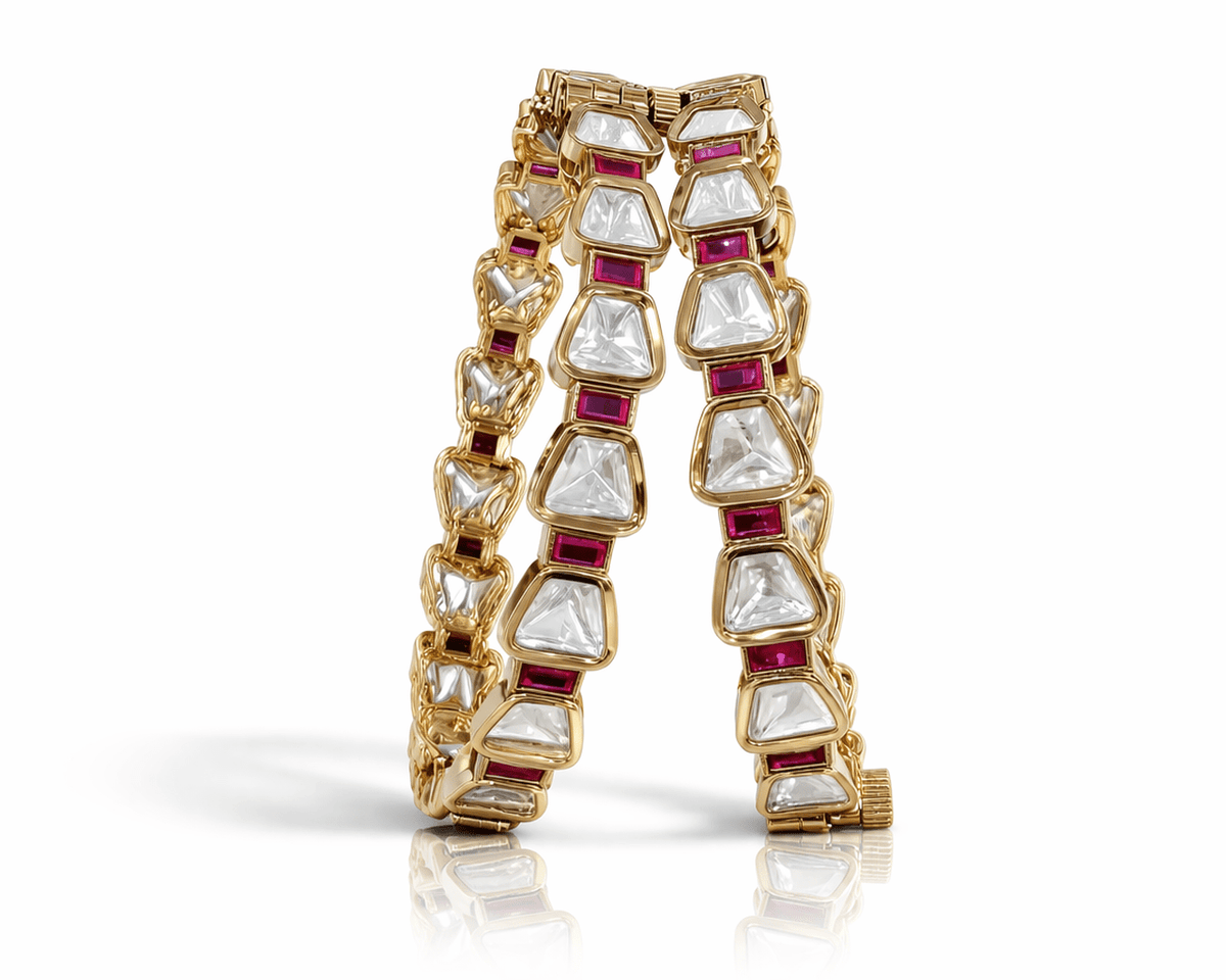 Kundan Bangle 05985 - KRISHNA'S SWETA JEWELLERY