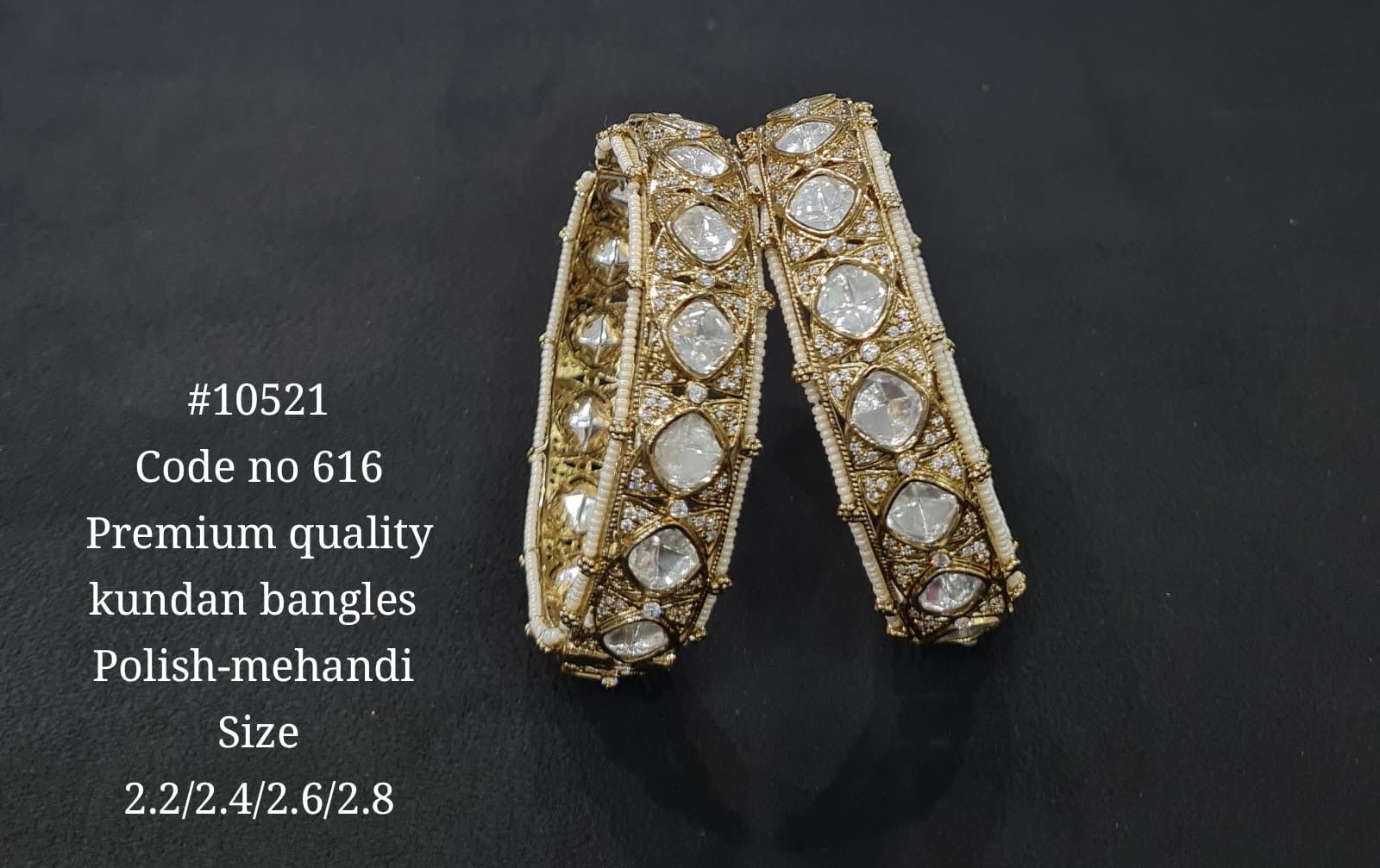 Kundan Bangle 10521 - KRISHNA'S SWETA JEWELLERY