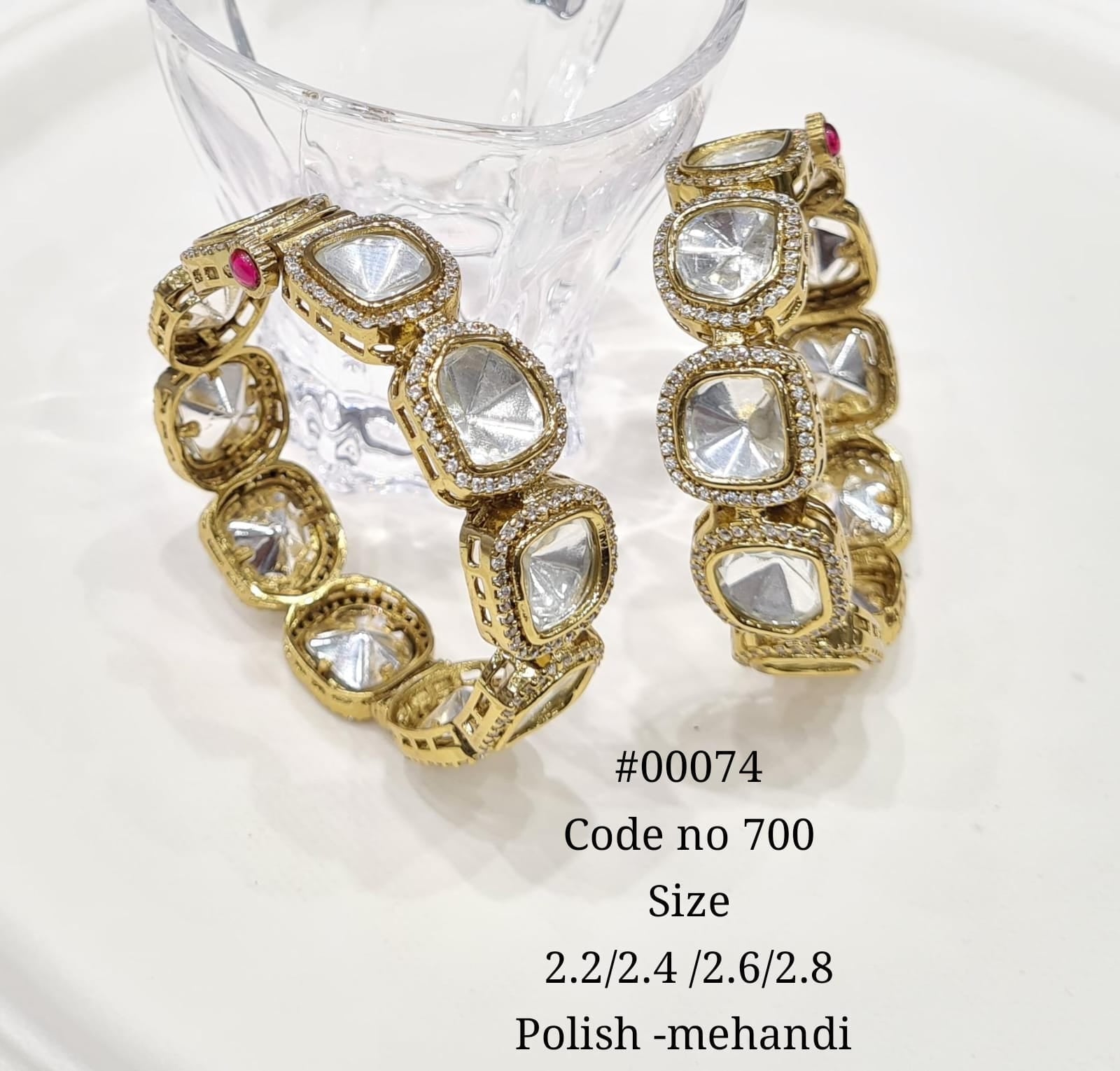 Kundan Bangles 00074 - KRISHNA'S SWETA JEWELLERY