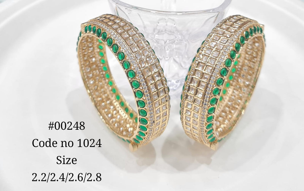 Kundan Bangles 00248 - KRISHNA'S SWETA JEWELLERY