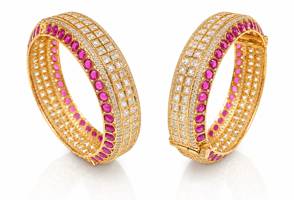 Kundan Bangles 00248 - KRISHNA'S SWETA JEWELLERY