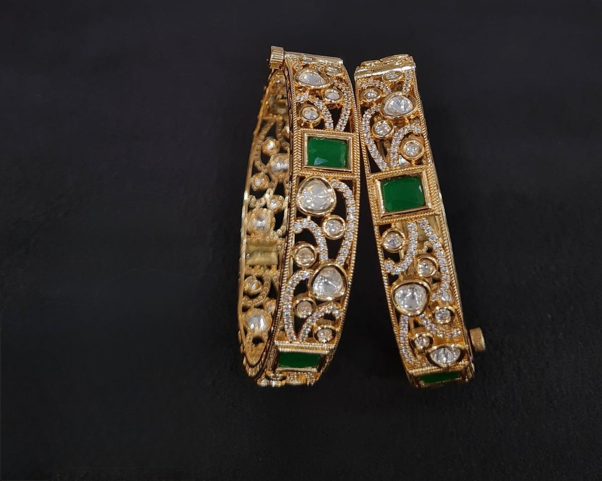 Kundan Bangles 00271 - KRISHNA'S SWETA JEWELLERY