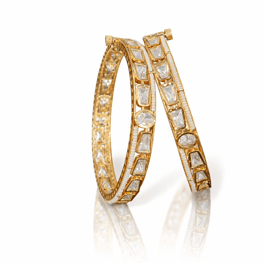Kundan Bangles 01265 - KRISHNA'S SWETA JEWELLERY