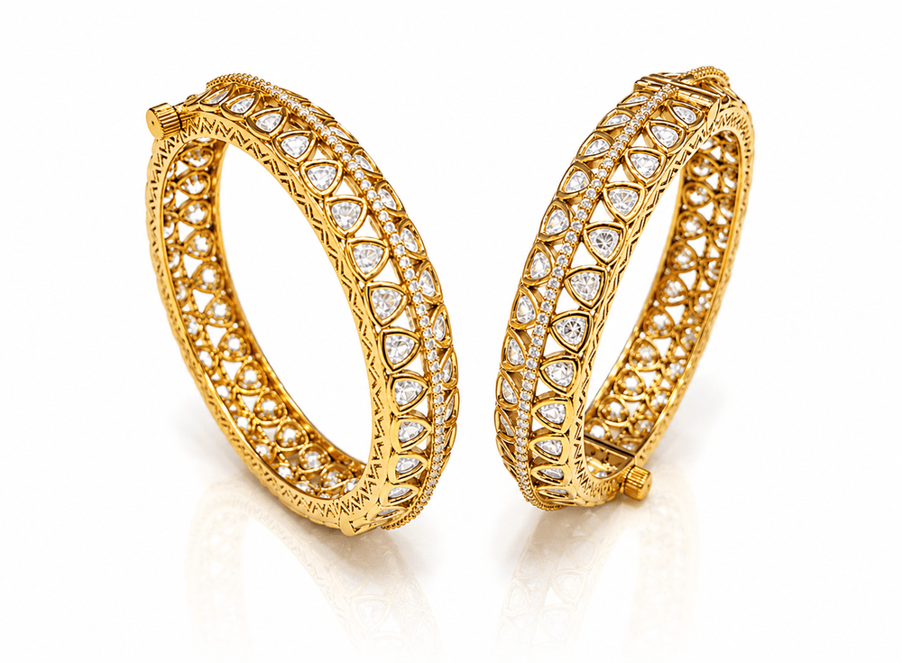 Kundan Bangles 01440 - KRISHNA'S SWETA JEWELLERY