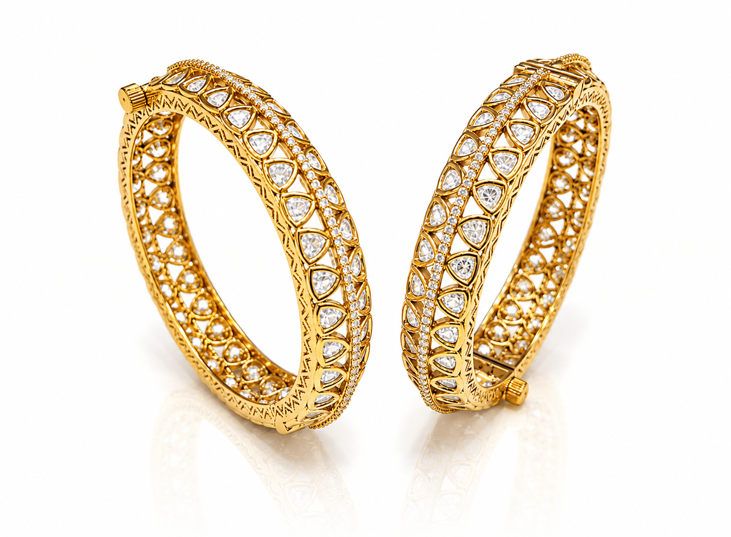 Kundan Bangles 01440 - KRISHNA'S SWETA JEWELLERY