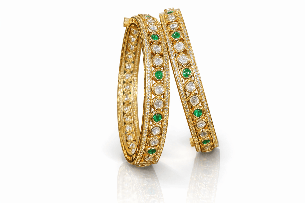 Kundan bangles 01449 - KRISHNA'S SWETA JEWELLERY
