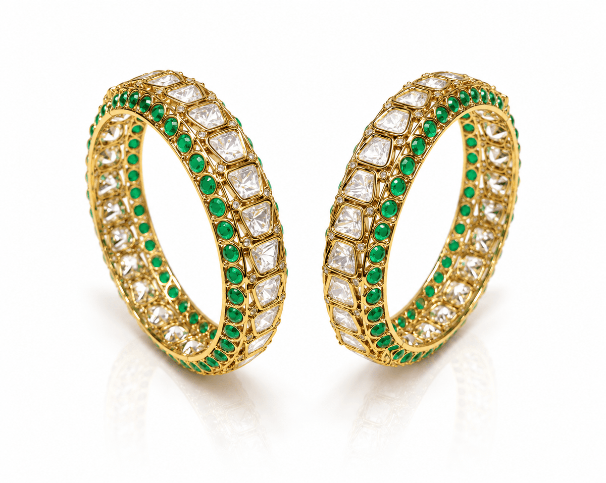 Kundan Bangles 02168 - KRISHNA'S SWETA JEWELLERY