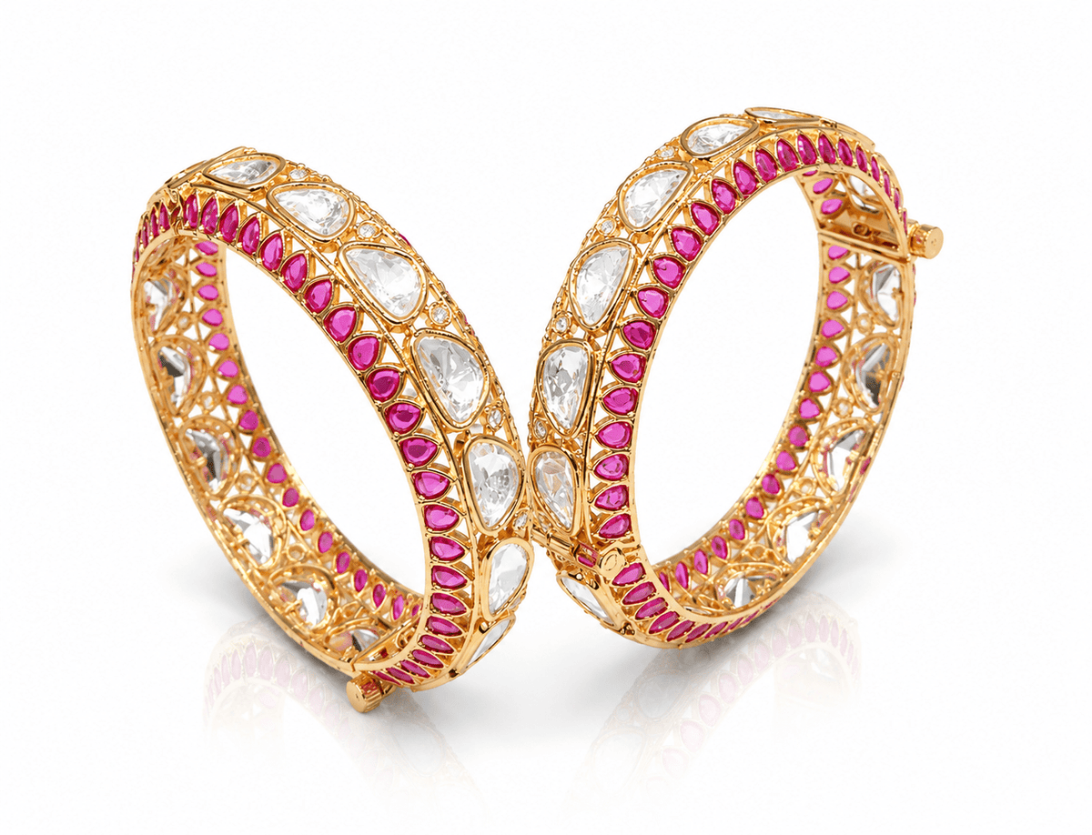 Kundan bangles 02185 - KRISHNA'S SWETA JEWELLERY