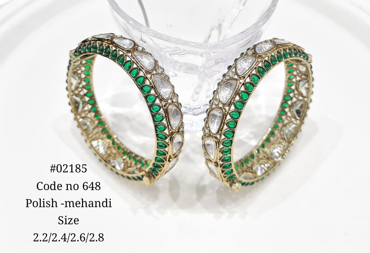 Kundan bangles 02185 - KRISHNA'S SWETA JEWELLERY