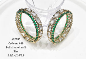 Kundan bangles 02185 - KRISHNA'S SWETA JEWELLERY