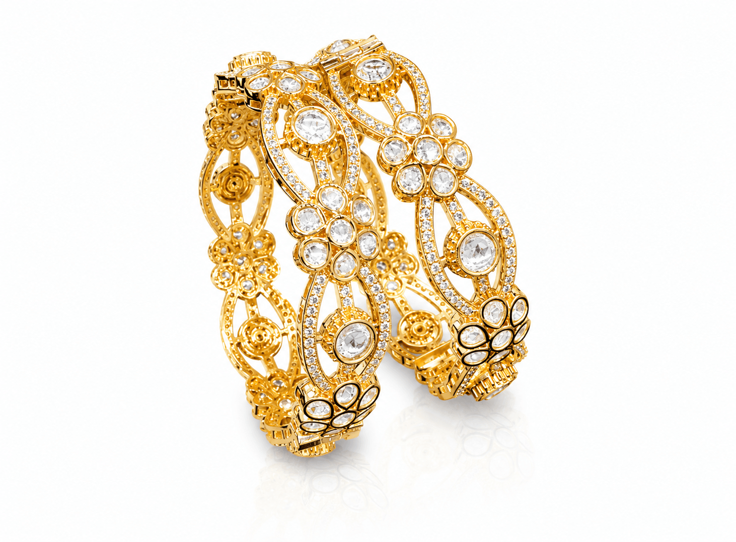Kundan bangles 02624 - KRISHNA'S SWETA JEWELLERY