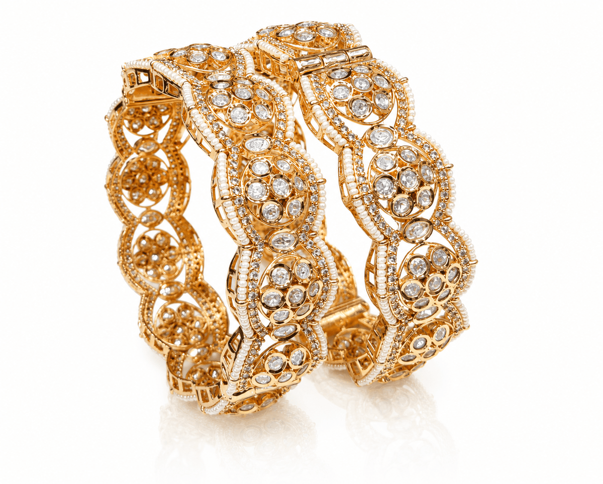 Kundan Bangles 02649 - KRISHNA'S SWETA JEWELLERY