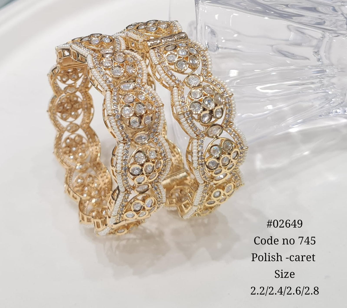 Kundan Bangles 02649 - KRISHNA'S SWETA JEWELLERY