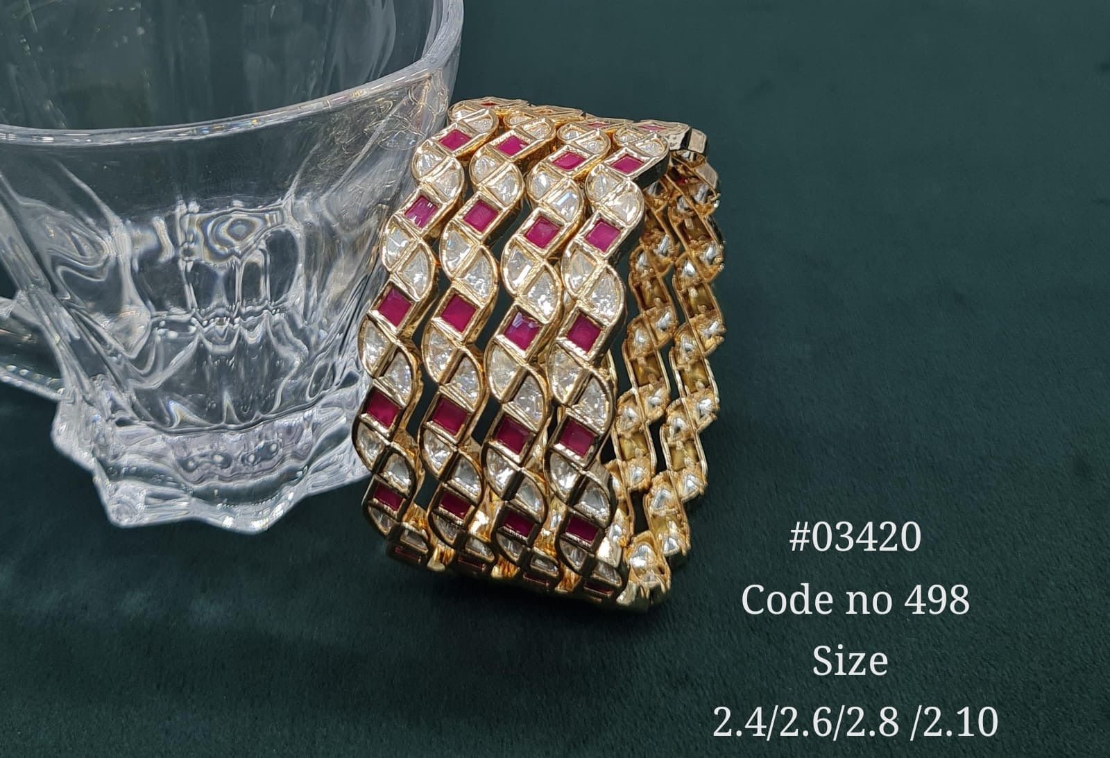 Kundan Bangles 03420 - KRISHNA'S SWETA JEWELLERY