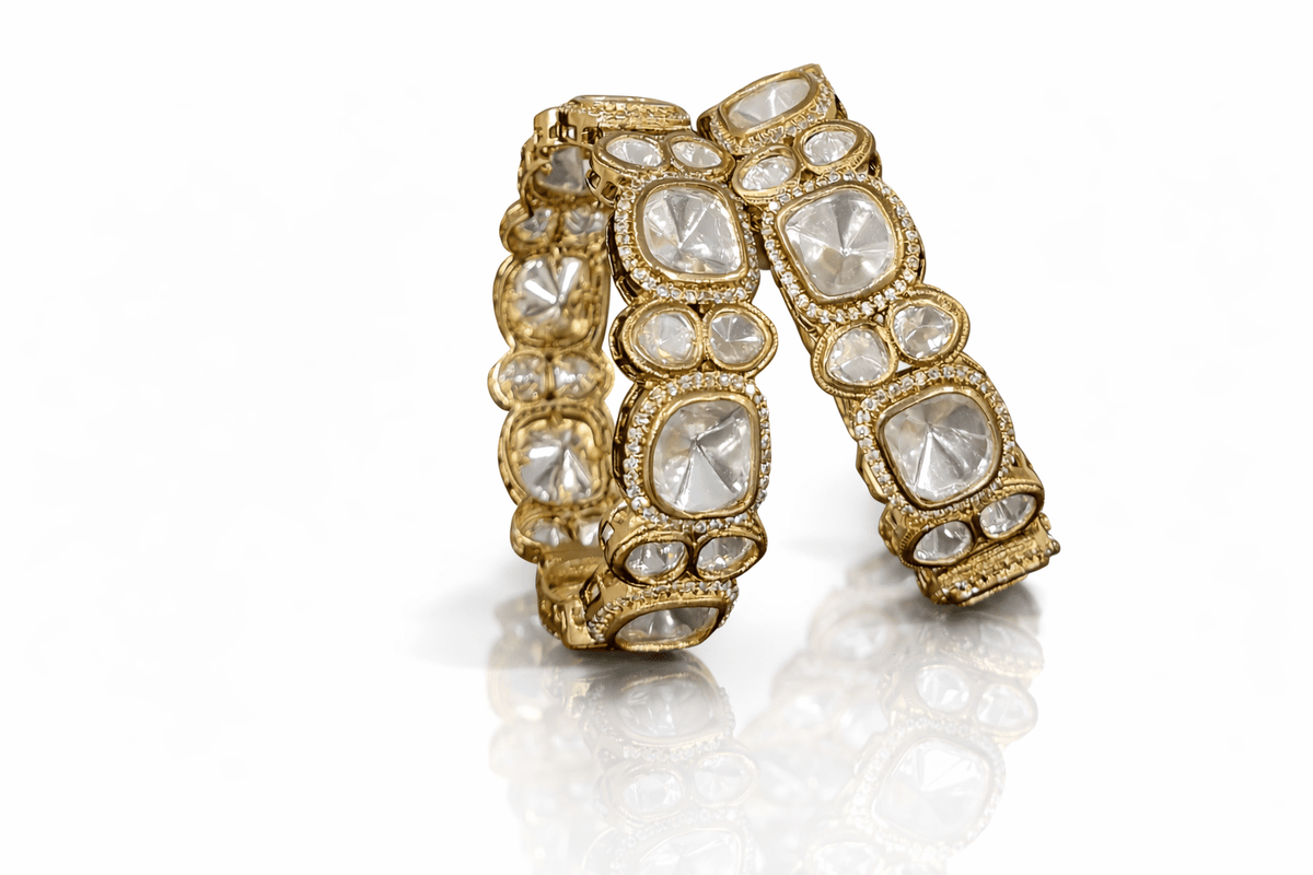 Kundan Bangles 03801 - KRISHNA'S SWETA JEWELLERY