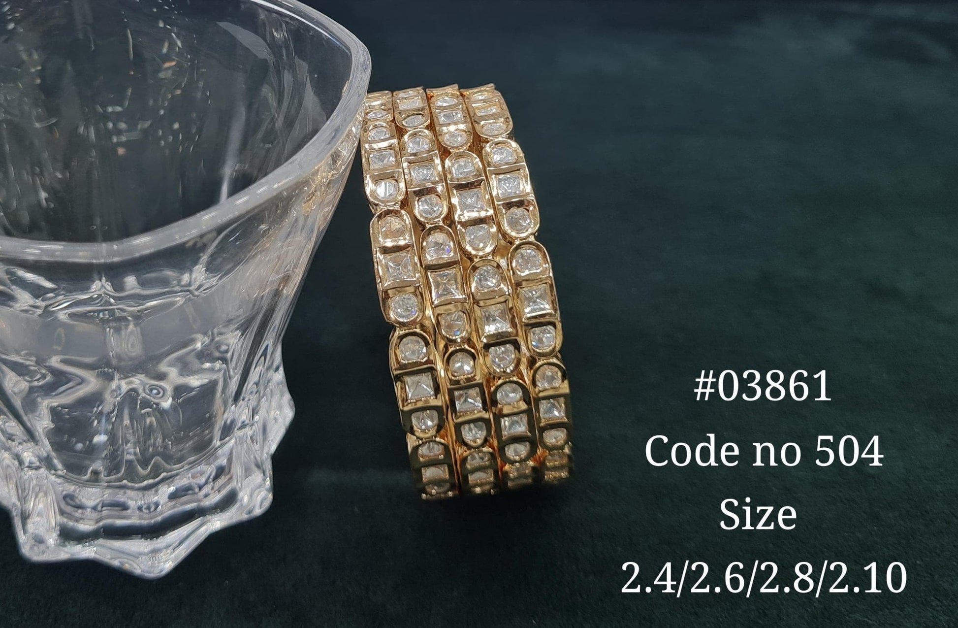 Kundan Bangles 03861 - KRISHNA'S SWETA JEWELLERY