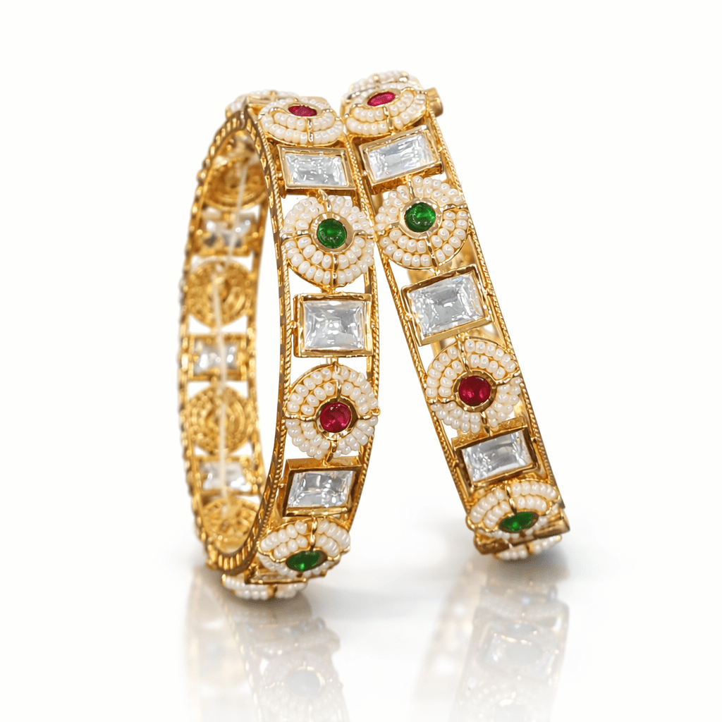 Kundan Bangles 04013 - KRISHNA'S SWETA JEWELLERY