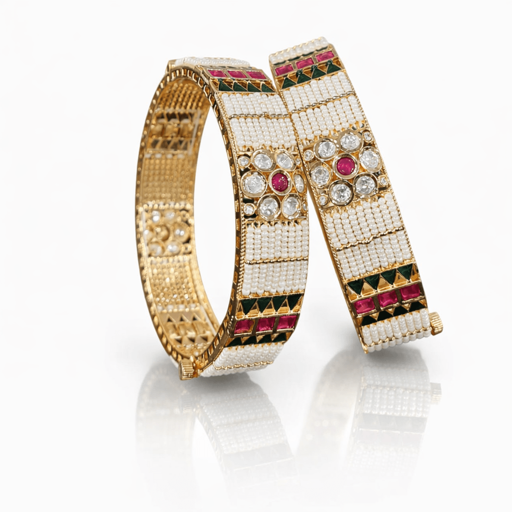 Kundan Bangles 04617 - KRISHNA'S SWETA JEWELLERY