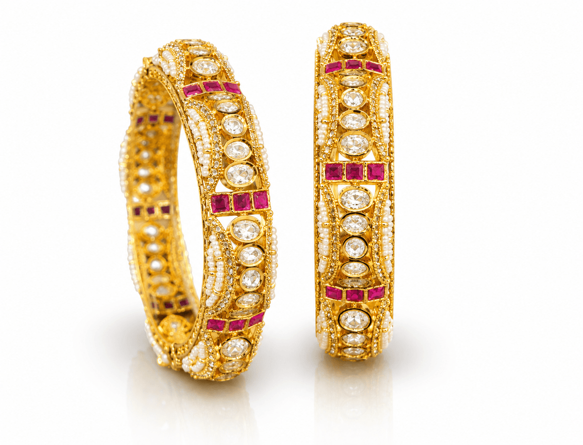 Kundan Bangles 06025 - KRISHNA'S SWETA JEWELLERY