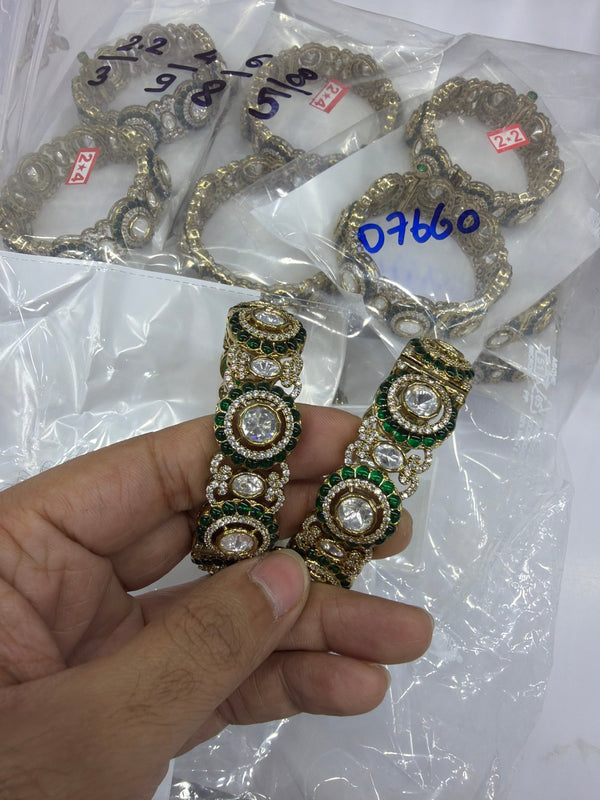 Kundan Bangles 07660 - KRISHNA'S SWETA JEWELLERY
