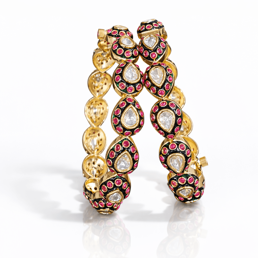 Kundan Bangles 07820 - KRISHNA'S SWETA JEWELLERY