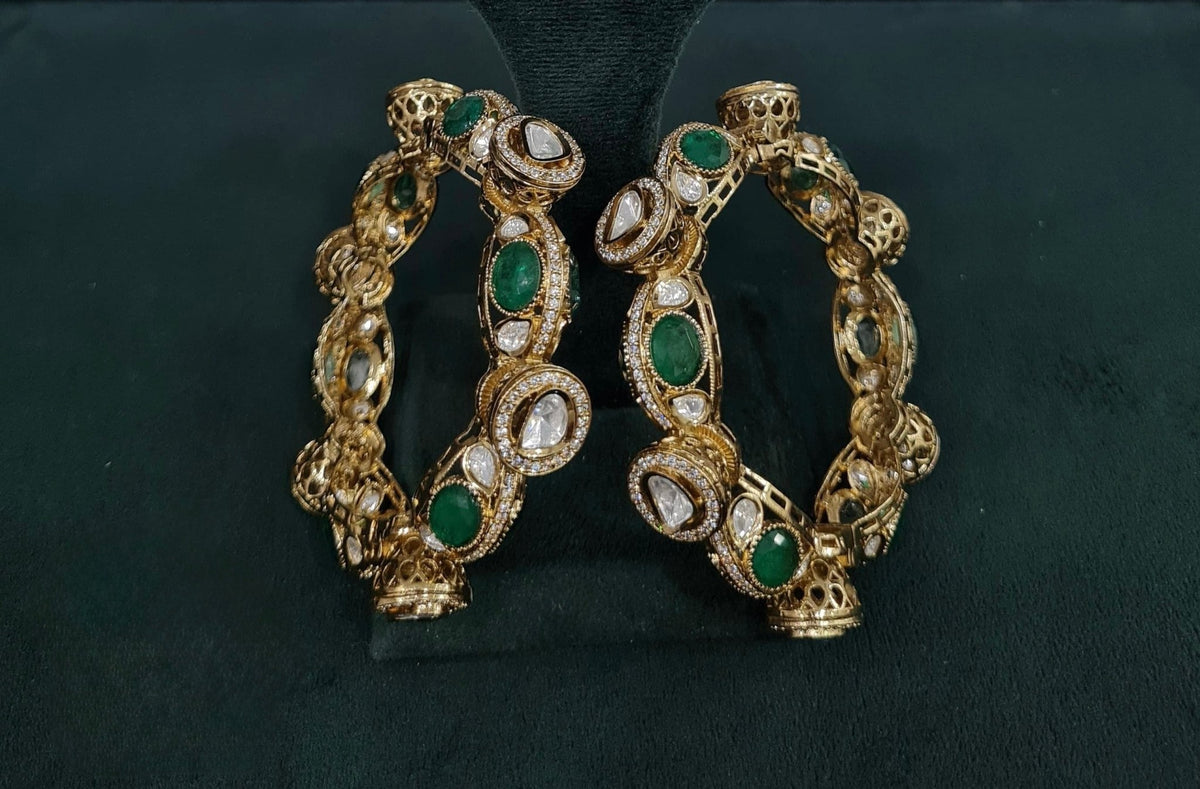 Kundan Bangles 08374 - KRISHNA'S SWETA JEWELLERY