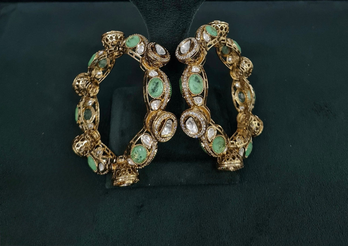 Kundan Bangles 08374 - KRISHNA'S SWETA JEWELLERY